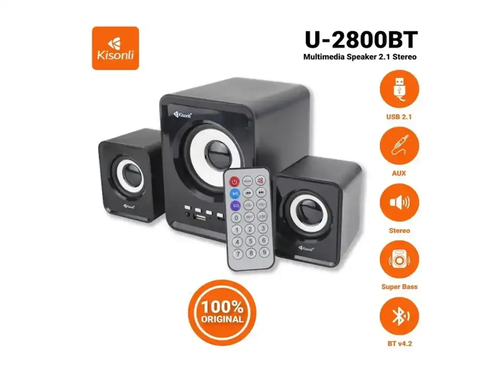 Φωτογραφία προϊόντος: Ηχεία Kisonli U-2800BT Bluetooth 5W+3Wx2 USB Μαύρο