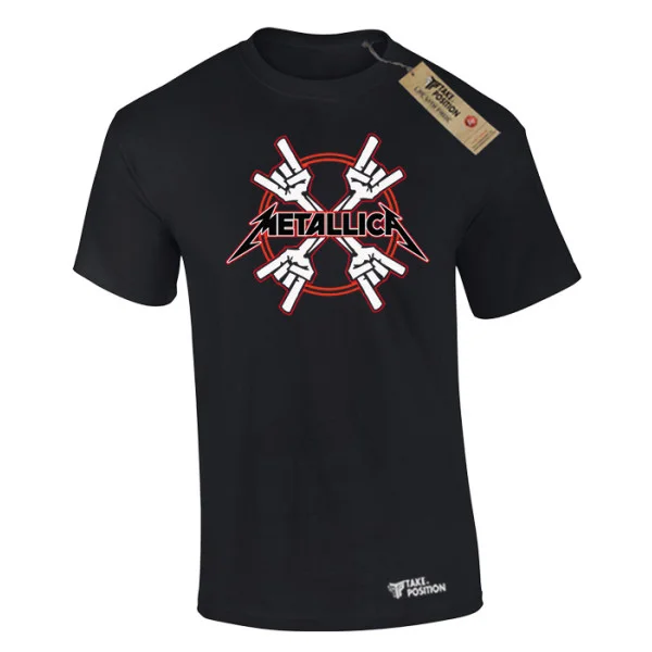 Φωτογραφία προϊόντος: Ανδρικό μπλουζάκι t-shirt βαμβακερό Takeposition Metallica σε Μαύρο, 320-7535b-02