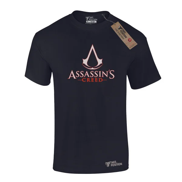 Φωτογραφία προϊόντος: Ανδρικό μπλουζάκι t-shirt βαμβακερό Takeposition Assassins- creed logo, Μαύρη, 320-4716-prosf