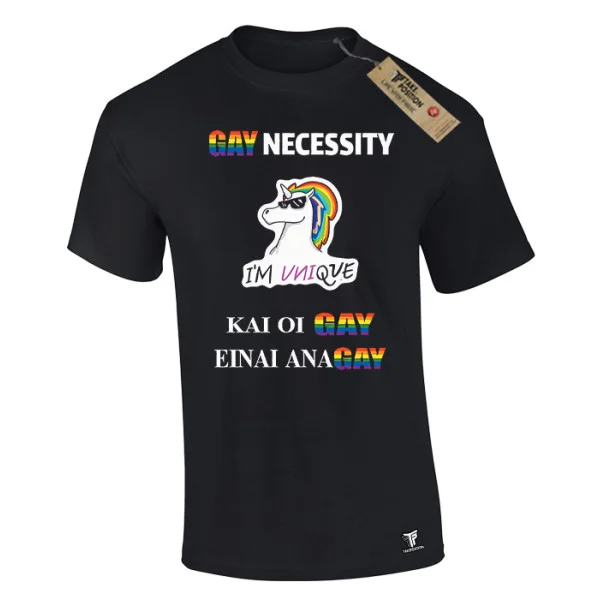Φωτογραφία προϊόντος: Ανδρικό T-Shirt Gay Necessity Μαύρο – Takeposition Pride Edition