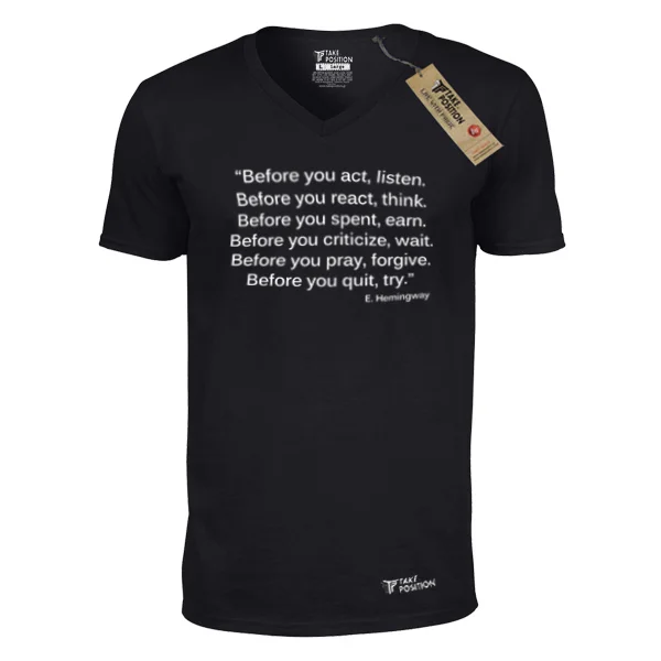 Φωτογραφία προϊόντος: ΑΝΔΡΙΚΟ T-SHIRT V ΛΑΙΜΟΚΟΨΗ, TAKEPOSITION, TRY, ΜΑΥΡΟ, 308-5018