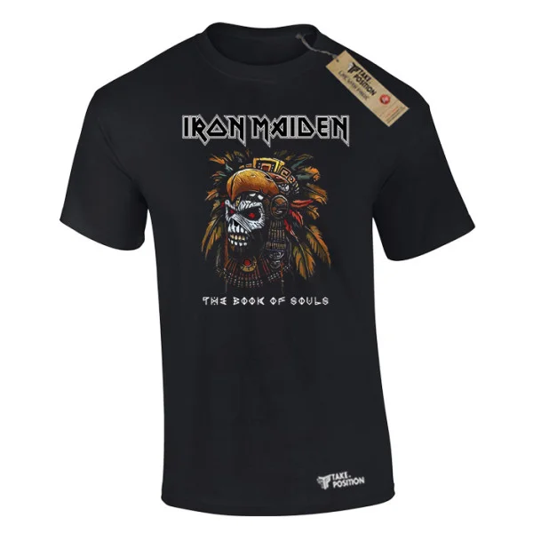 Φωτογραφία προϊόντος: Ανδρικό μπλουζάκι t-shirt βαμβακερό Takeposition Iron Maiden The book of souls σε Μαύρο, 320-7504b-02