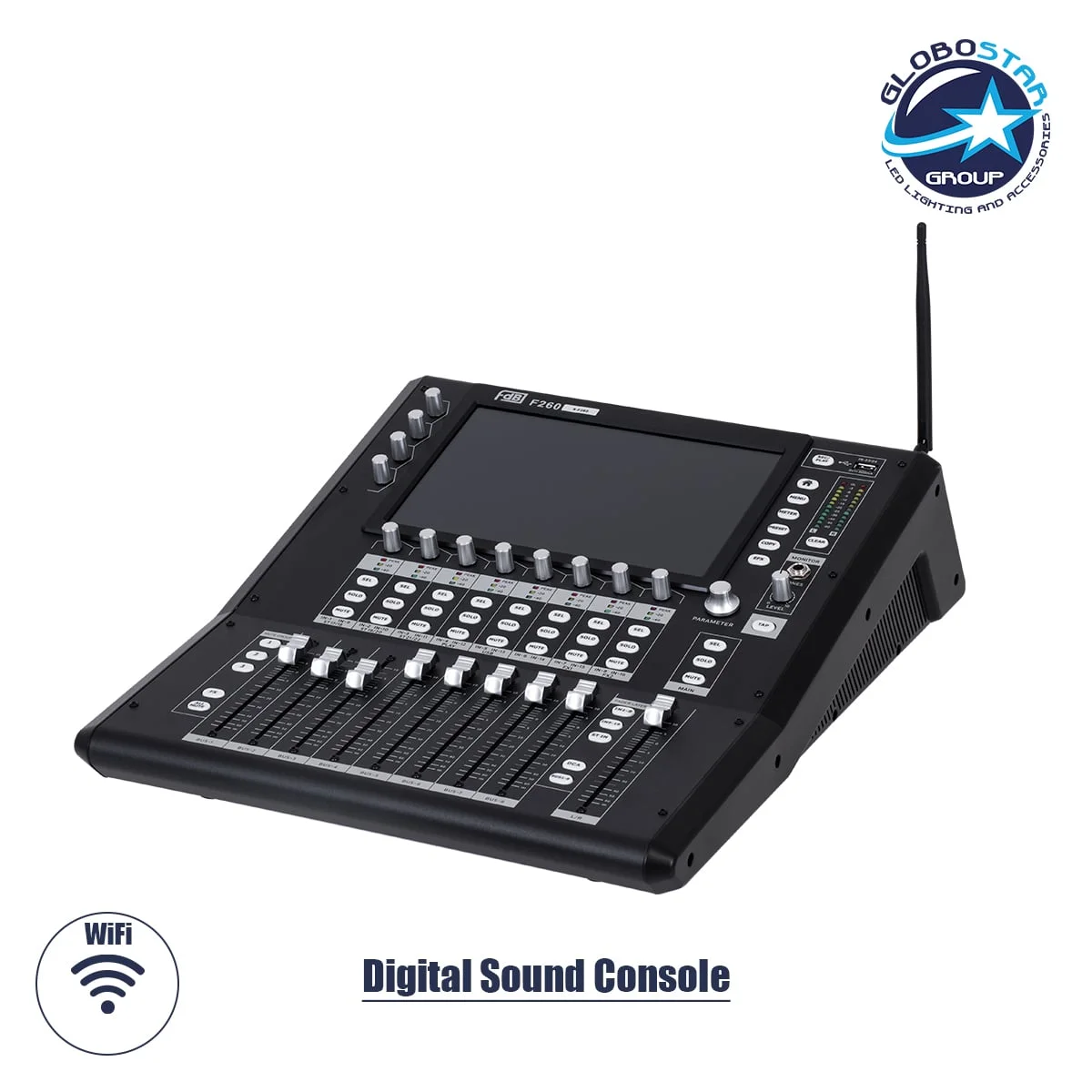 Φωτογραφία προϊόντος: GloboStar® FDB F260 98023 Multifunctional Digital Mixer Audio Console 24Ch - Επαγγελματική Ψηφιακή Κονσόλα Ήχου 16Ch Audio In / 8Ch Audio Out / 8Ch BUS Out - Οθόνη Αφής 10" HD - Wi