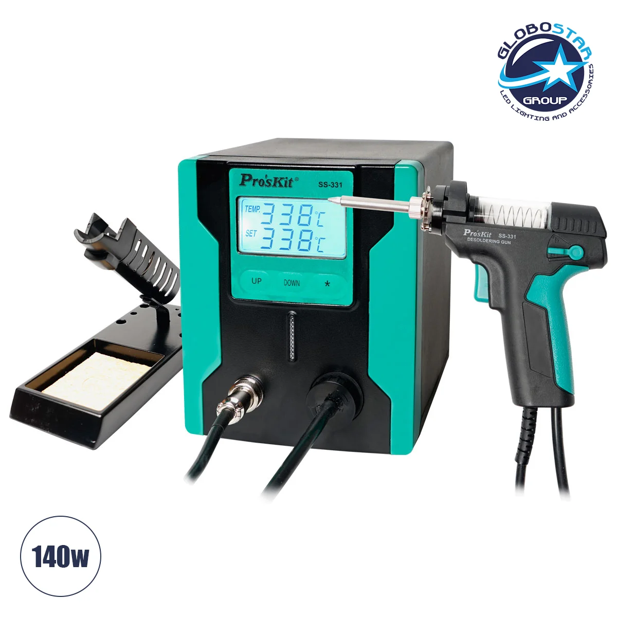 Φωτογραφία προϊόντος: GloboStar® 79994 Proskit SS-331H Desoldering Station - Επαγγελματικός Σταθμός Αποκόλλησης Ρεύματος 140W AC 220-240V με Ρύθμιση Θερμοκρασίας 160°C έως 480°C Μ13 x Π18.5 x Υ16cm