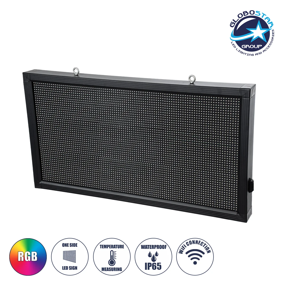 Φωτογραφία προϊόντος: GloboStar® DISPLAY 90297 LED Scrolling Display 96x48cm - Κυλιόμενη Ψηφιακή Πινακίδα / Επιγραφή Μονής Όψης P10 LED SMD AC 220-240V - Λειτουργία μέσω Wi-Fi με Εφαρμογή APP - Αισθήτηρ