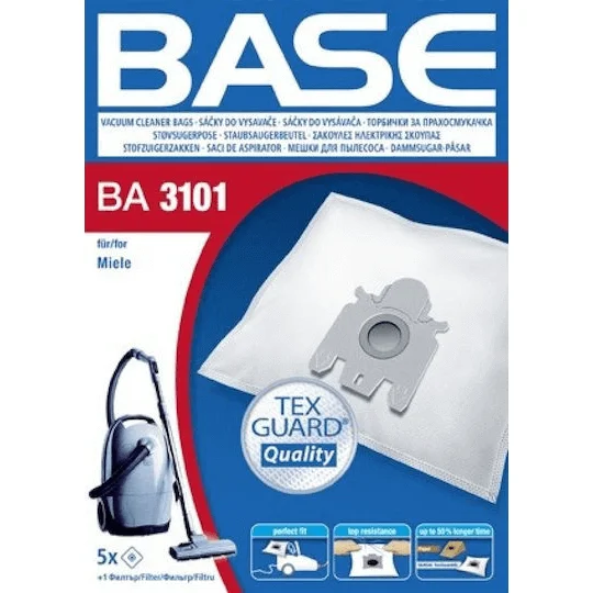 Φωτογραφία προϊόντος: BASE BA3101 Σακούλες Σκούπας 5τμχ Made in Germany
