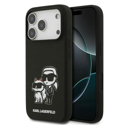 Φωτογραφία προϊόντος: Θήκη Σιλικόνης Karl Lagerfeld Apple iPhone 17 Pro Sketch & Logo Karl & Choupette Μαύρο N68998