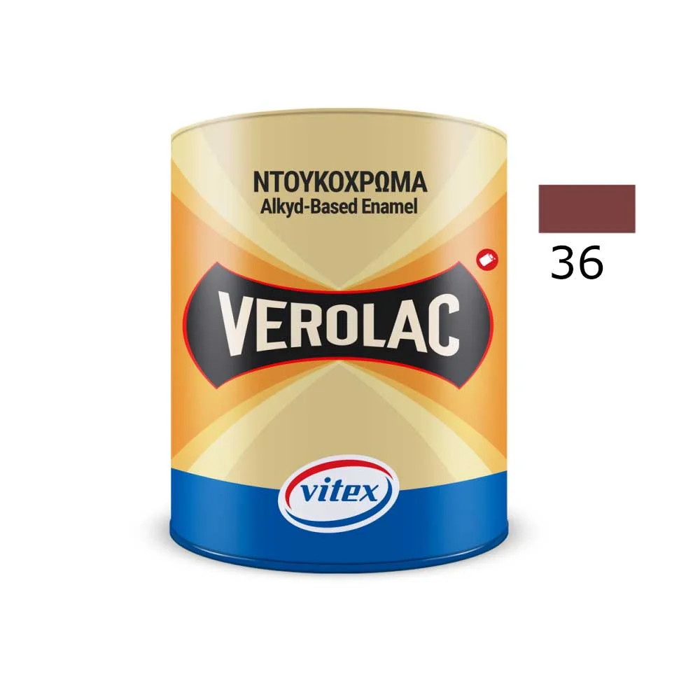 Φωτογραφία προϊόντος: Vitex VEROLAC No 36 Βερνικόχρωμα Διαλύτου για Μεταλλικές και Ξύλινες Επιφάνειες ,Βυσσινί-Κεραμιδί 0.375 lt