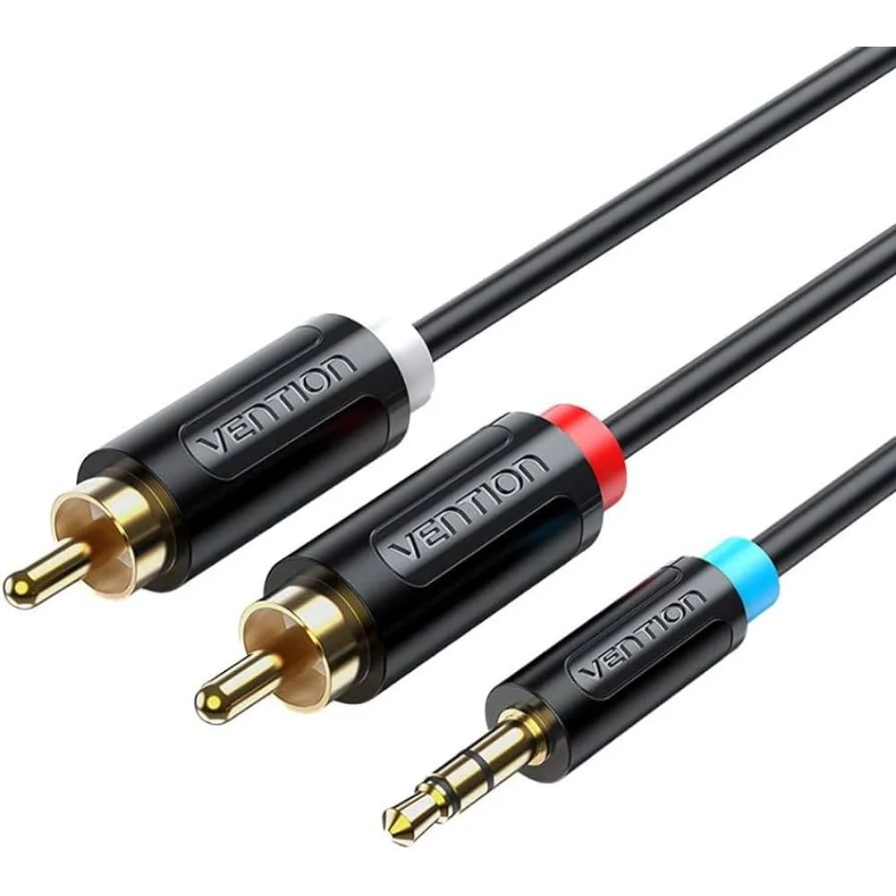 Φωτογραφία προϊόντος: VENTION 3.5mm Male to 2RCA Male Cable 1M Black (BCLBF) (VENBCLBF)