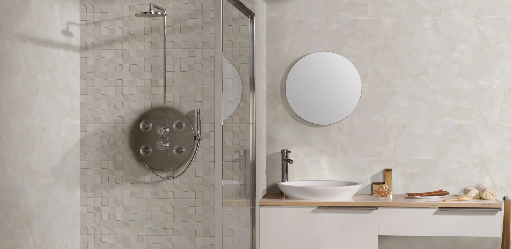 Φωτογραφία προϊόντος: KEROS CERAMICA Πλακάκι Τοίχου KEROS TAJMAHAL DECORADO CUBIK ONIX 25X75