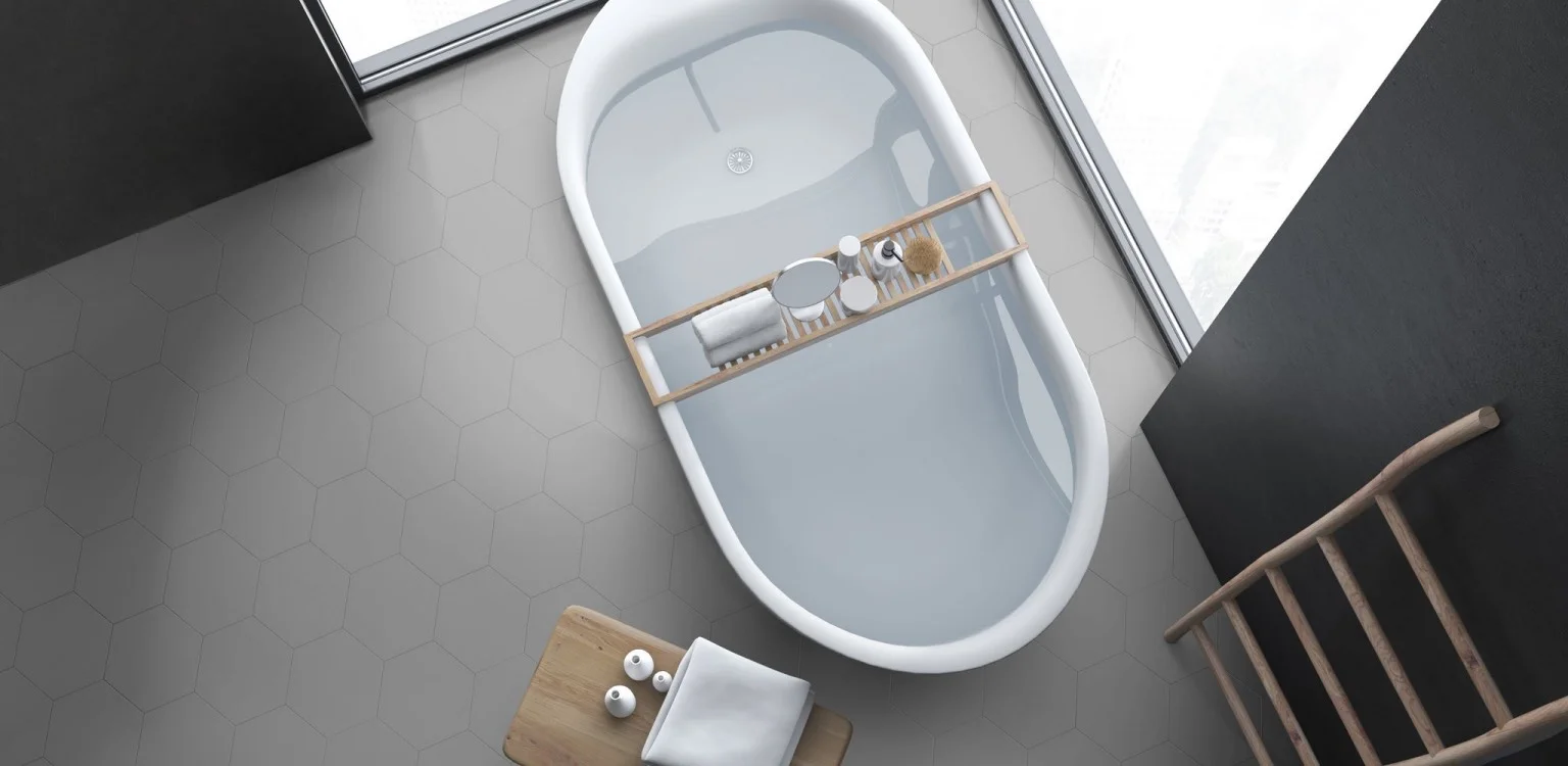 Φωτογραφία προϊόντος: KEROS CERAMICA Πλακάκι Δαπέδου KEROS HEXA ELEMENT ACERO 23X27εκ.
