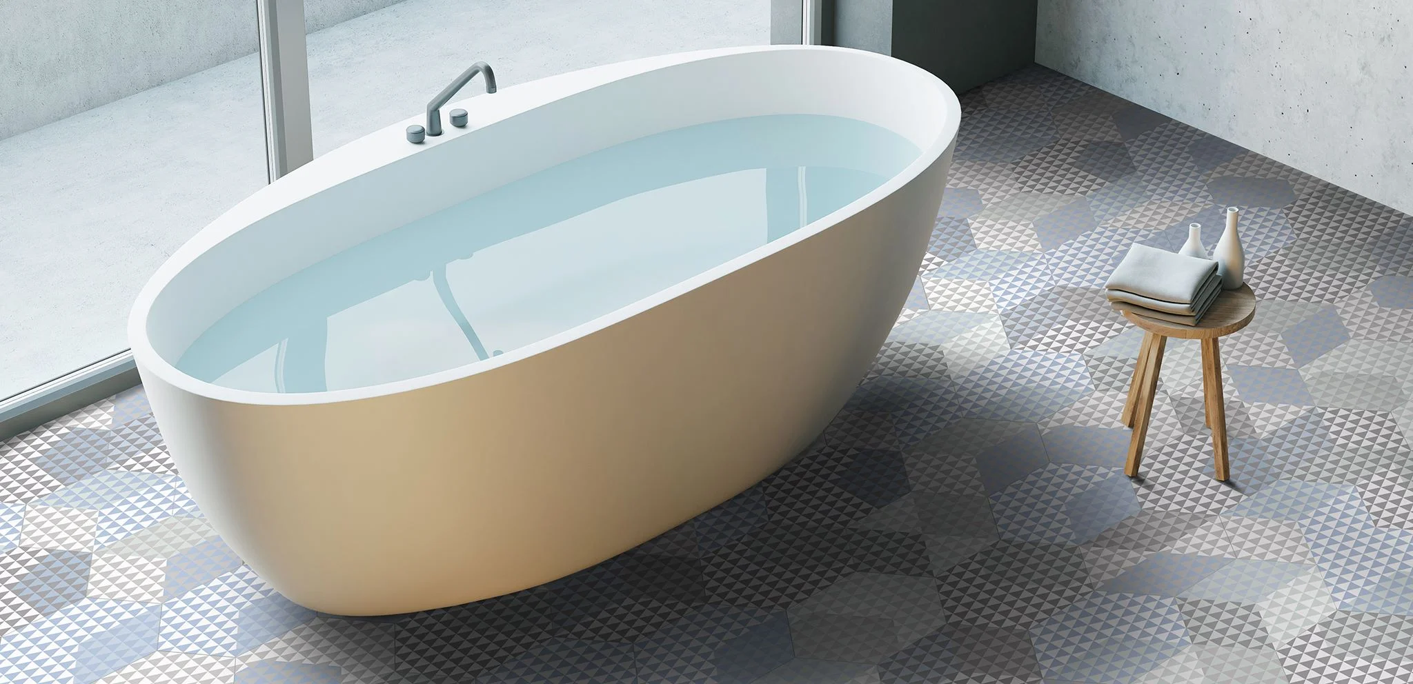 Φωτογραφία προϊόντος: KEROS CERAMICA Πλακάκι Τοίχου KEROS HEXA PEONIA AZUL 23X27εκ.