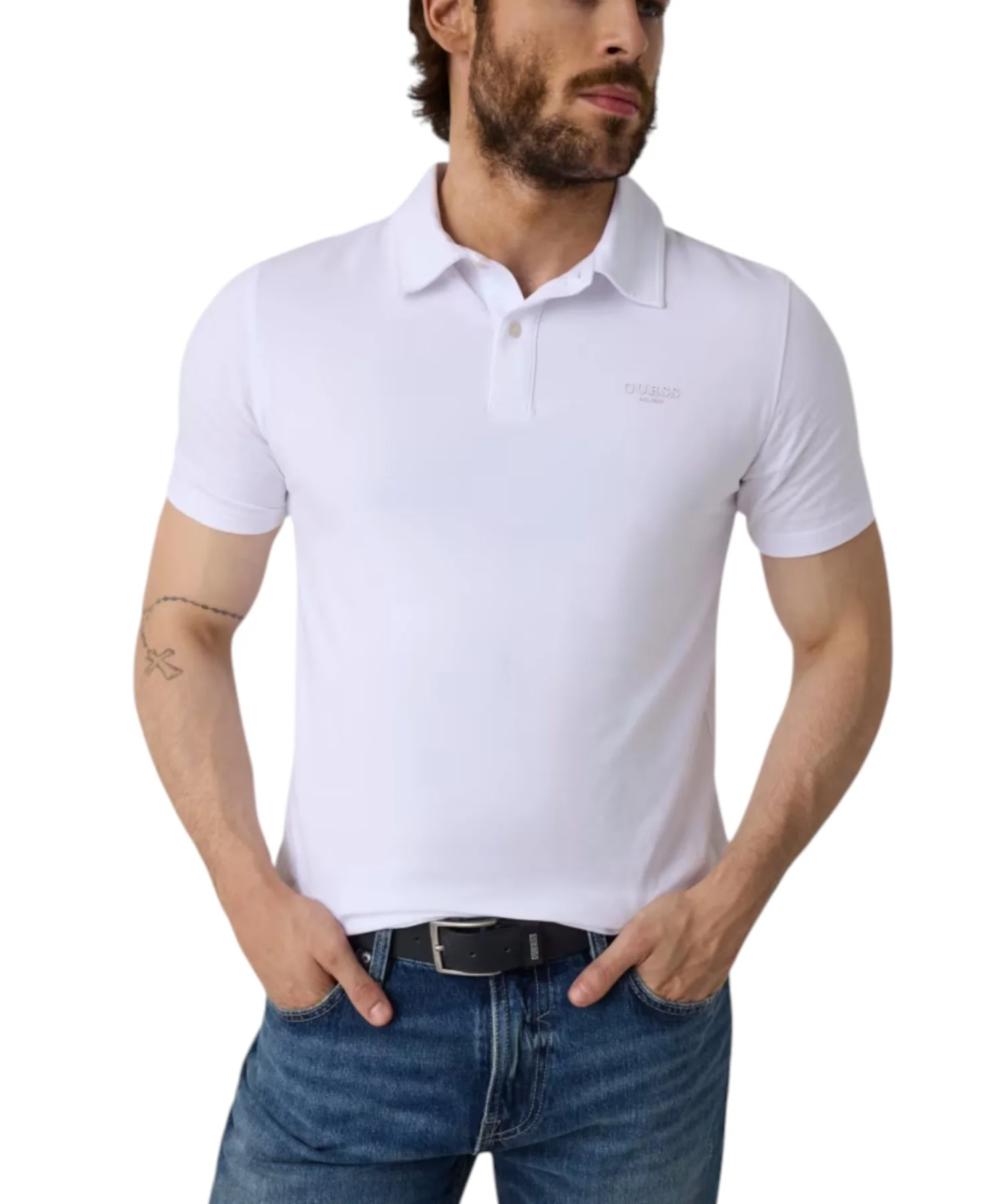Φωτογραφία προϊόντος: Guess - Ανδρικό Polo T-shirt M6YP07K4104-G011 Λευκό