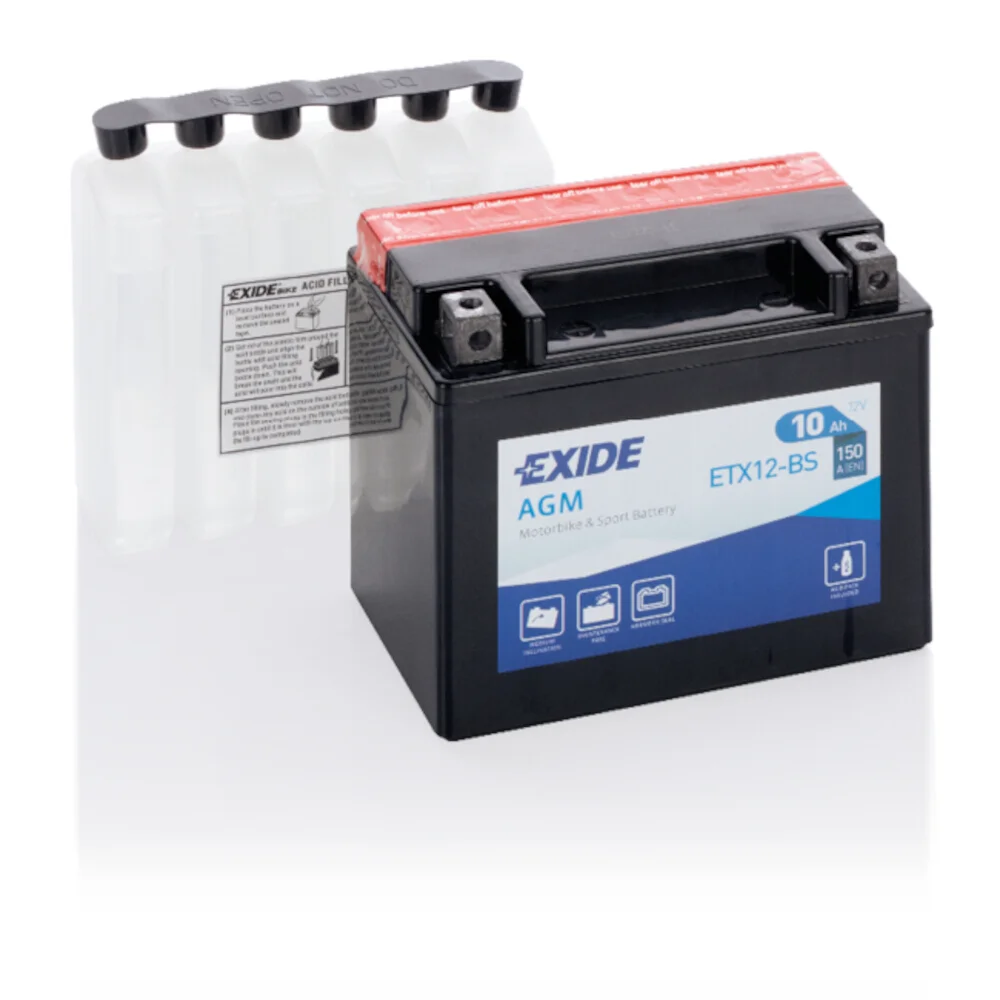 Φωτογραφία προϊόντος: Exide Technologies Μπαταρία μοτοσυκλέτας EXIDE ETX12-BS 12V 10Ah