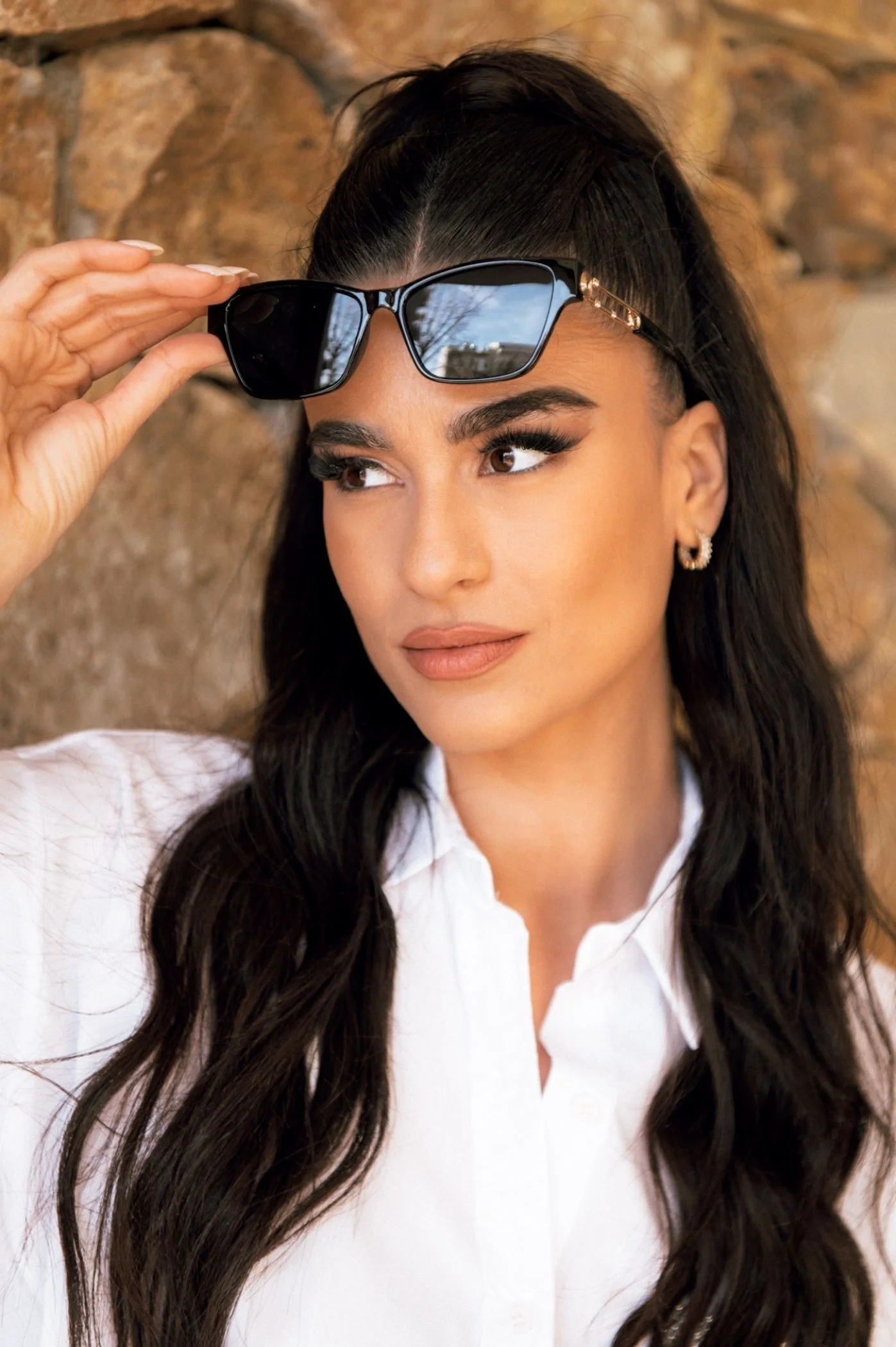 Φωτογραφία προϊόντος: Antithesis Clothing Γυαλιά Ηλίου Briana Με Τριγωνικό Σκελετό - Μαύρο
