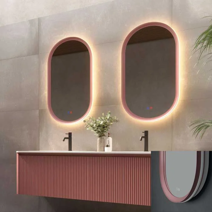 Φωτογραφία προϊόντος: Καθρέπτης led Imex Milano MILA036/90CL 50x90Υ χρώμα ροζ κοραλί ματ αντιθαμβωτικός