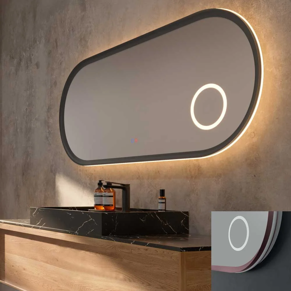 Φωτογραφία προϊόντος: Καθρέπτης led Imex Rimini RIMI040/120CL 120x60Υ χρώμα ροζ κοραλί ματ αντιθαμβωτικός