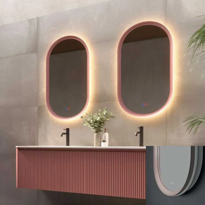Φωτογραφία προϊόντος: Καθρέπτης led Imex Milano MILA036/90MK 50x90Υ χρώμα καφέ ματ mocha αντιθαμβωτικός