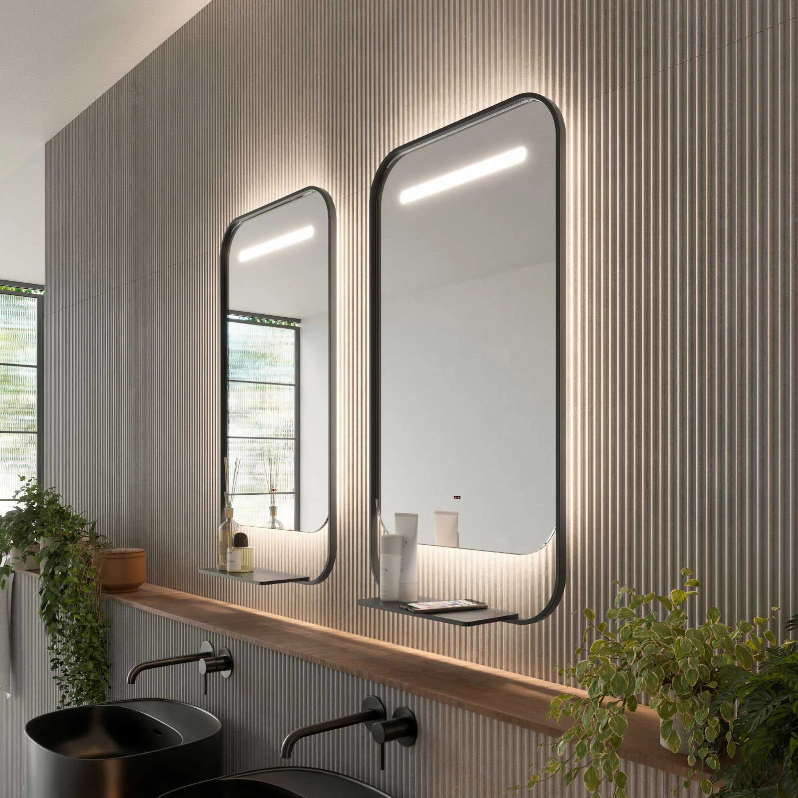 Φωτογραφία προϊόντος: Καθρέπτης led Imex Concept CONC032/50NG 50x90Y χρώμα μαύρο ματ αντιθαμβωτικός