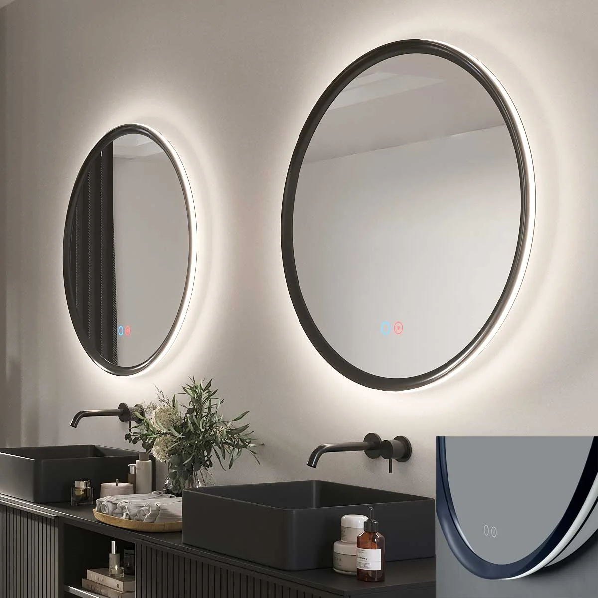 Φωτογραφία προϊόντος: Καθρέπτης led Imex Torino TORI037/60AO Ø60 χρώμα μπλε ωκεανού ματ αντιθαμβωτικός