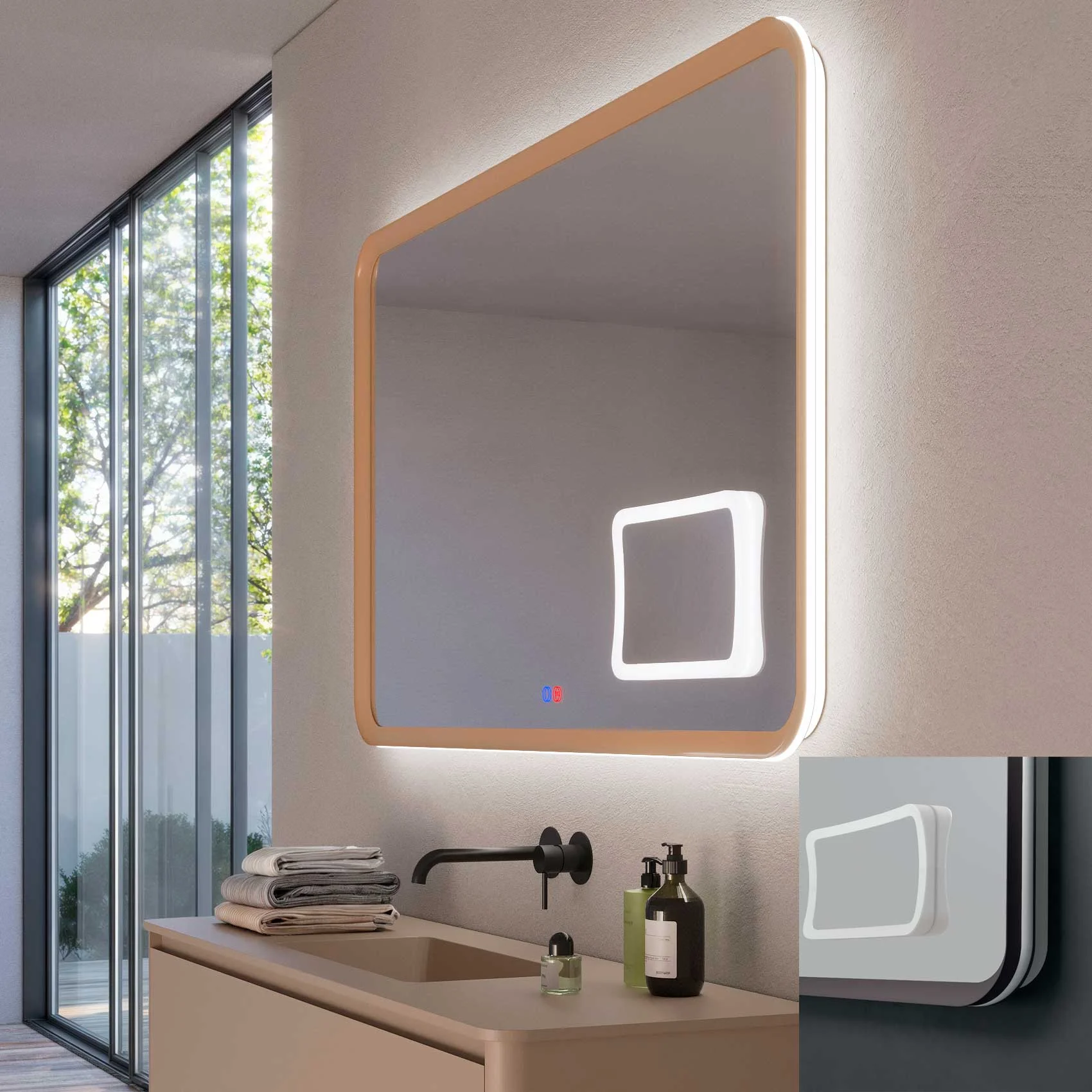 Φωτογραφία προϊόντος: Καθρέπτης led Imex Duomo DUOM038/100GCB 100x80Y χρώμα γκρι ματ αντιθαμβωτικός