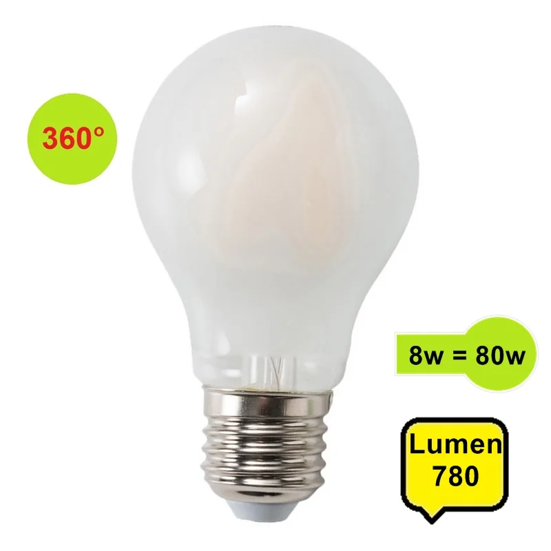 Φωτογραφία προϊόντος: RED POINT Λάμπα LED E27 Retro Filament 8W 780 lum 360° Θερμό Φώς