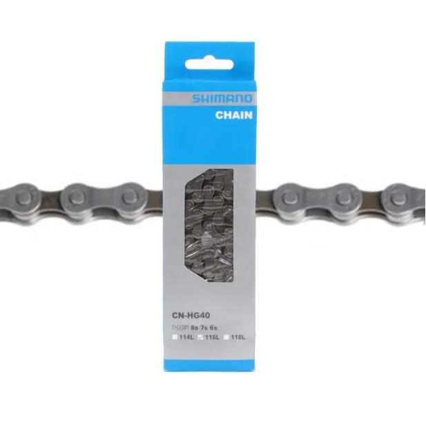 Φωτογραφία προϊόντος: SHIMANO CN-HG40 ΑΛΥΣΙΔΑ ΠΟΔΗΛΑΤΟΥ 6-7-8sp 116 LINKS ECNHG40116Q