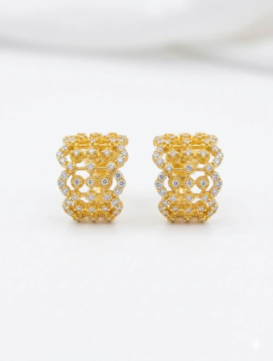 Φωτογραφία προϊόντος: Peach Jewelry Σκουλαρίκια Ασημι 925 Επίχρυσα 18Κ με Ζιρκόνια