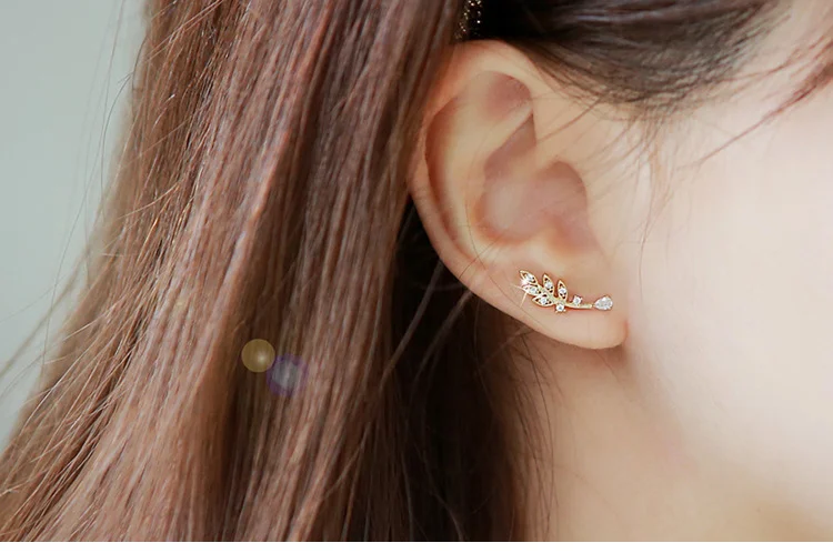 Φωτογραφία προϊόντος: Peach Jewelry Σκουλαρίκια Ασημι 925 Kαρφακι Κλαδάκι επιχρυσο