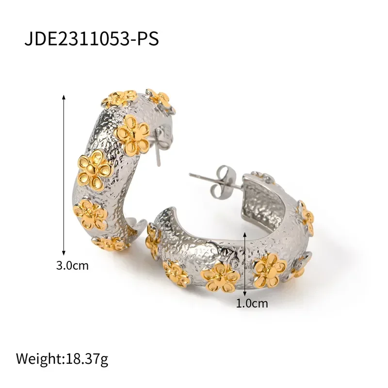 Φωτογραφία προϊόντος: Peach Jewelry Σκουλαρίκια Κλασικό Στυλ Απλό Γεωμετρικό – Χρώμα Χρυσό,Ασημί Από Ανοξείδωτο Ατσάλι 304 Με Επίστρωση PVD
