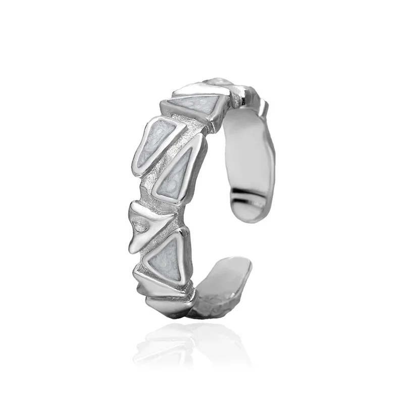 Φωτογραφία προϊόντος: Peach Jewelry Isabella Δαχτυλίδι Ασήμι 925 Ανάγλυφο Ρόδιο Με Υαλώδες Σμάλτο