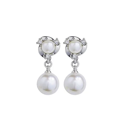 Φωτογραφία προϊόντος: Peach Jewelry Σκουλαρίκι Πέρλα Κρεμαστό Με Ζιρκόν Ασήμι 925