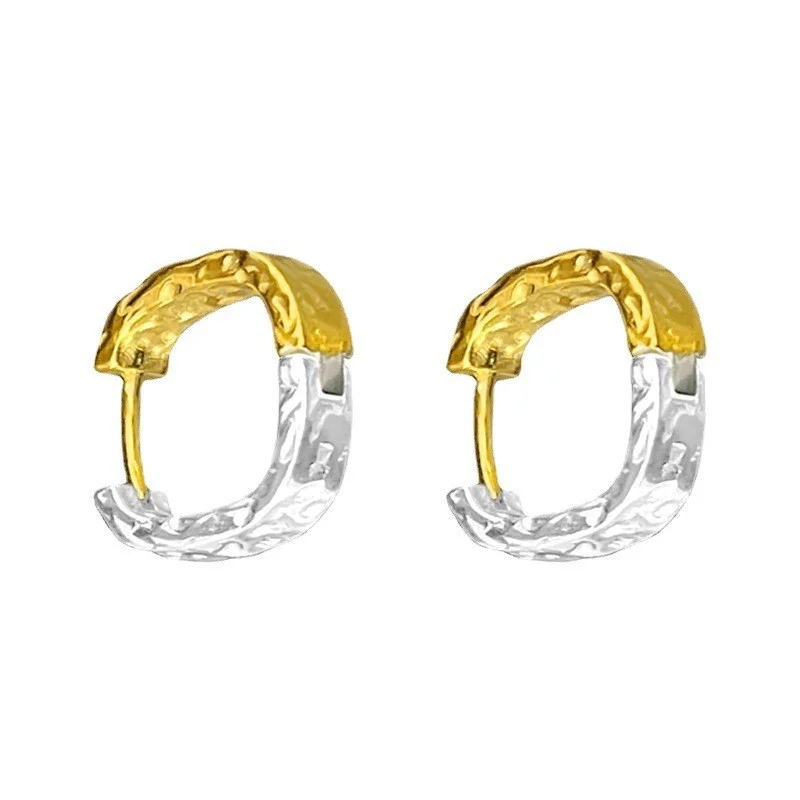 Φωτογραφία προϊόντος: Peach Jewelry Σκουλαρίκια Κρικάκι Ανάγλυφο Ασημί/Χρυσό Ασήμι 925 Επιχρυσωμένο Symbol