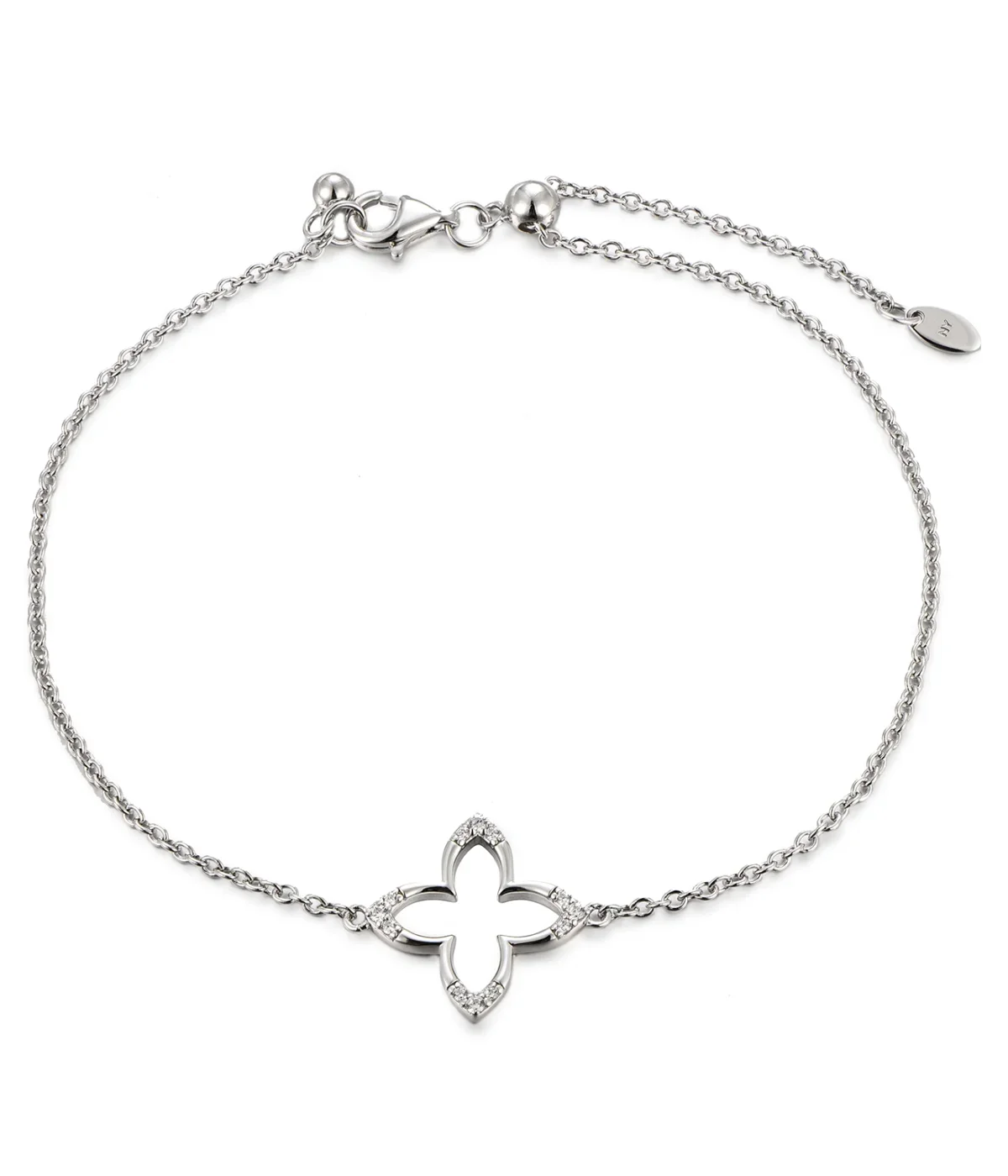 Φωτογραφία προϊόντος: Peach Jewelry Βραχιόλι Laura Ασήμι 925 Ρόδιο Λουλούδι Σταυρός Με Ζιρκόνια