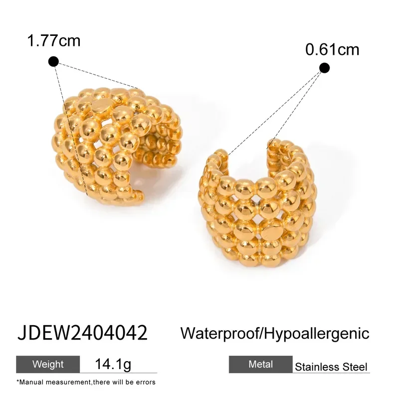 Φωτογραφία προϊόντος: Peach Jewelry Σκουλαρίκια Σχήμα C Μονόχρωμο Χρώμα Χρυσό Από Ανοξείδωτο Ατσάλι 304 Επιχρυσωμένο 18K Με Επίστρωση PVD