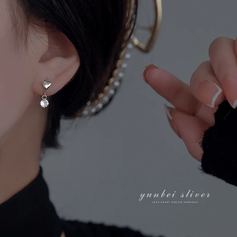 Φωτογραφία προϊόντος: Peach Jewelry Σκουλαρίκια Ασημι 925 Kρικοι Καρδιά Ροζέτα