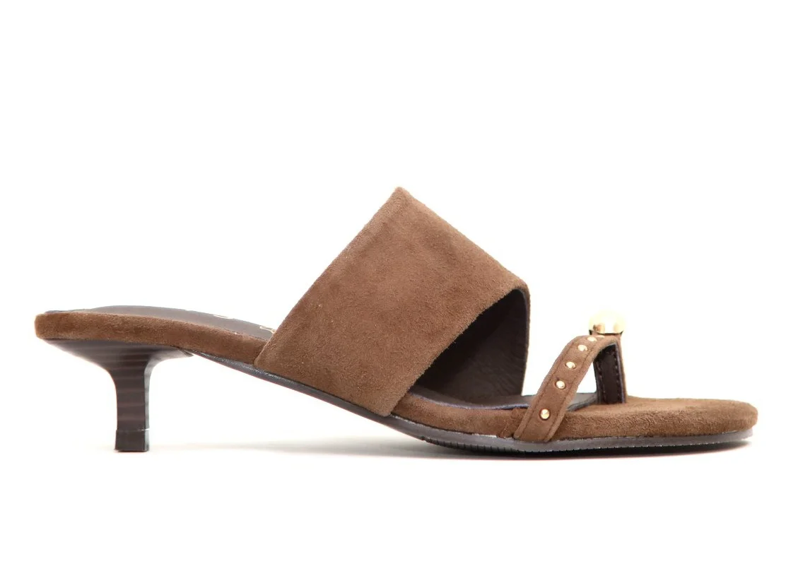 Φωτογραφία προϊόντος: top3shoes Top3 Shoes SF1625 Γυναικεία Mules από Δέρμα Καστόρι σε Μόκα χρώμα