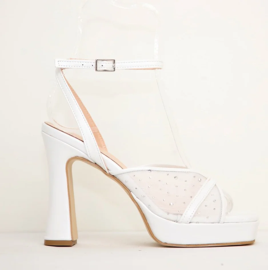 Φωτογραφία προϊόντος: Anteos Shoes 69740 Γυναικεία Πέδιλα από Δέρμα σε Λευκό Πέρλα χρώμα
