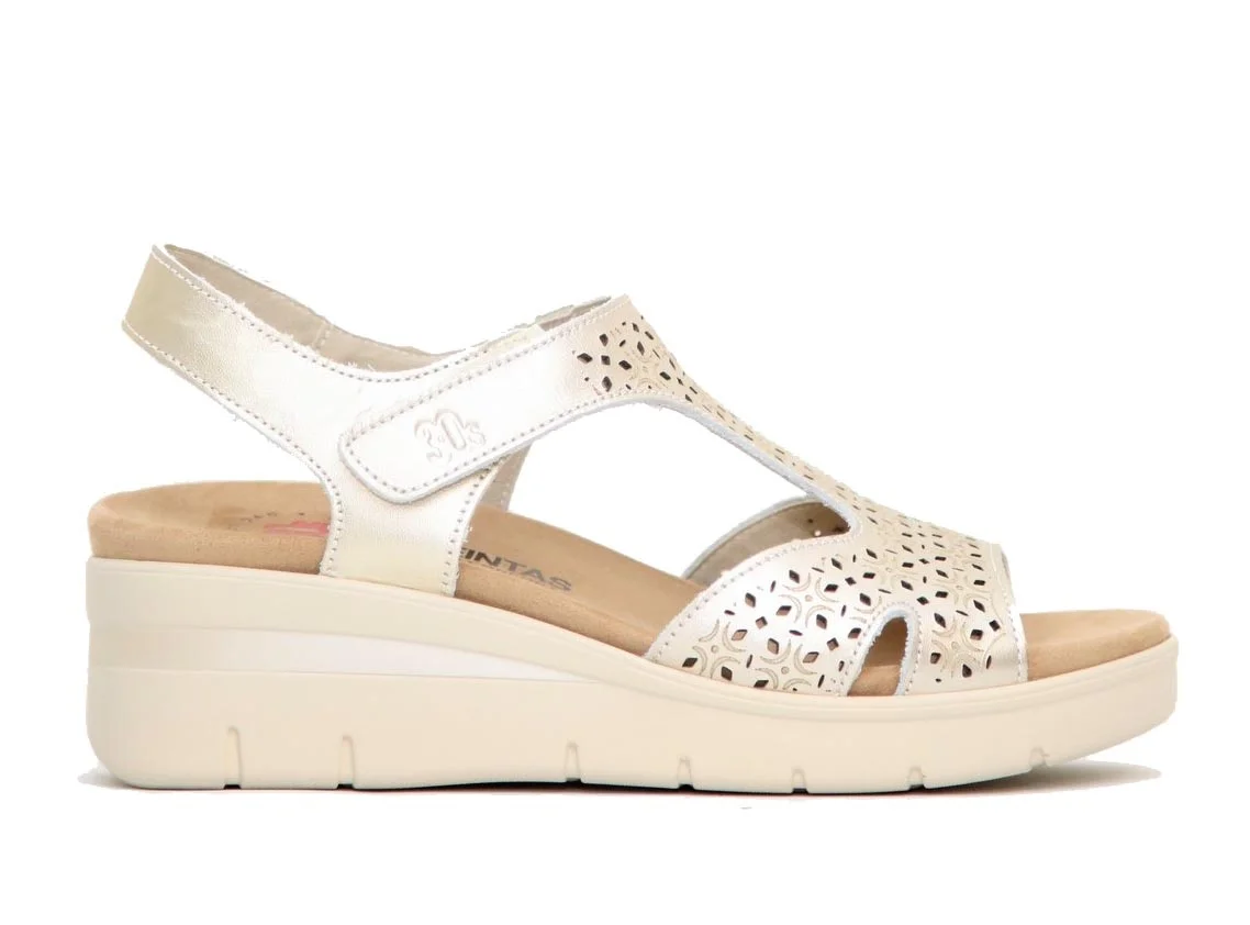 Φωτογραφία προϊόντος: Treintas Shoes Γυναικεία Πέδιλα - Πλατφόρμες Treintas 4522 Ανατομικά από Δέρμα σε Χρυσό χρώμα
