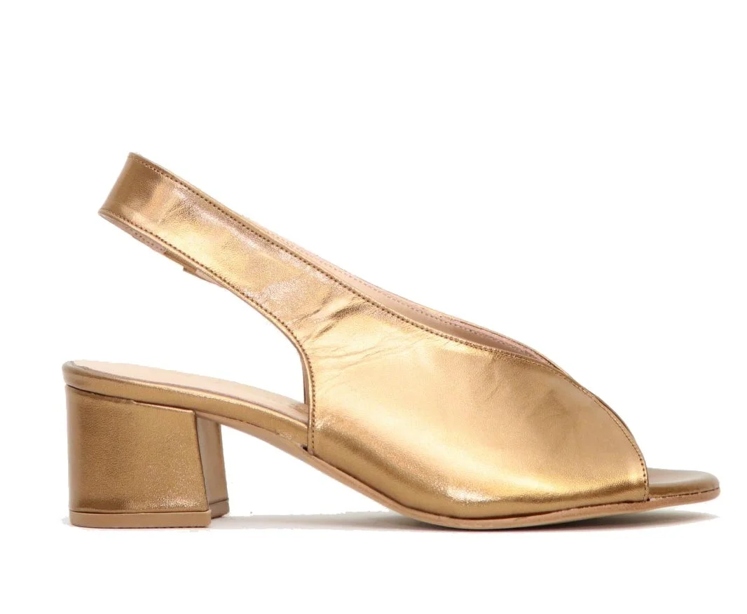 Φωτογραφία προϊόντος: Anteos Shoes Anteos 21269 Γυναικεία Peep Toe Πέδιλα από δέρμα σε Μπρονζέ χρώμα