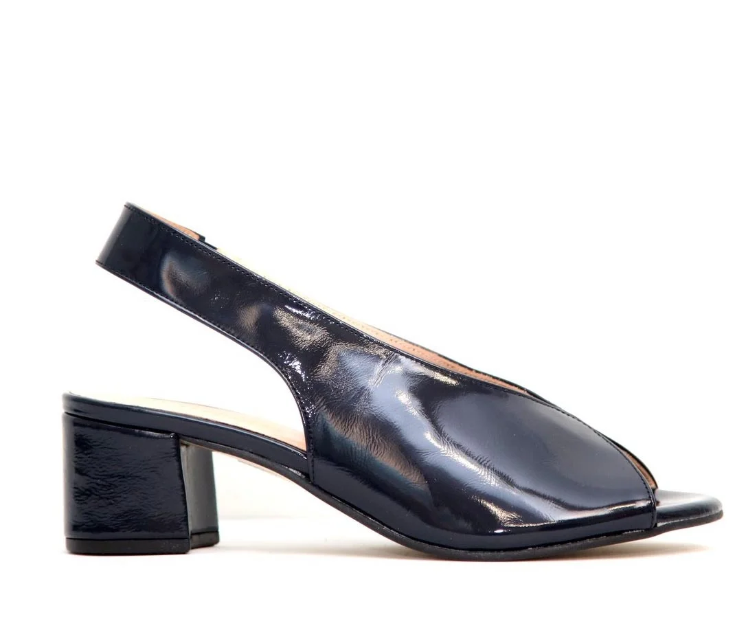 Φωτογραφία προϊόντος: Anteos Shoes Anteos 21269 Γυναικεία Peep Toe Πέδιλα από δέρμα Λουστρίνι σε Μπλε χρώμα