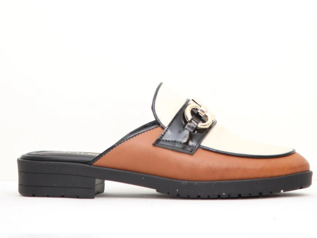 Φωτογραφία προϊόντος: Anteos Shoes 26514 Γυναικεία Mules από Δέρμα σε Ταμπά - Μπεζ χρώμα