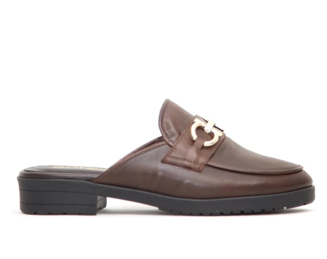 Φωτογραφία προϊόντος: Anteos Shoes 26514 Γυναικεία Mules από Δέρμα σε Καφέ σκούρο χρώμα
