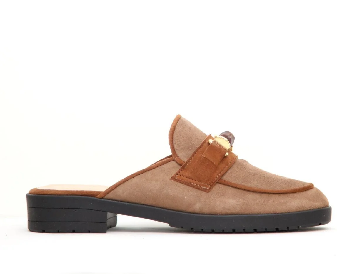 Φωτογραφία προϊόντος: Anteos Shoes 26467 Γυναικεία Mules από Δέρμα Καστόρι σε Πούρο χρώμα