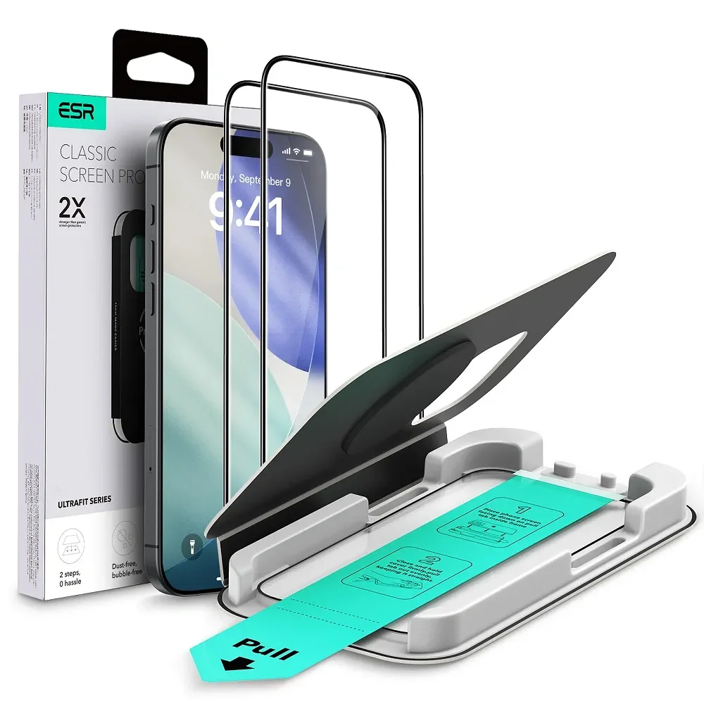 Φωτογραφία προϊόντος: ESR Ultrafit Tempered Glass 2-Pack iPhone 16 Pro / 17 Black