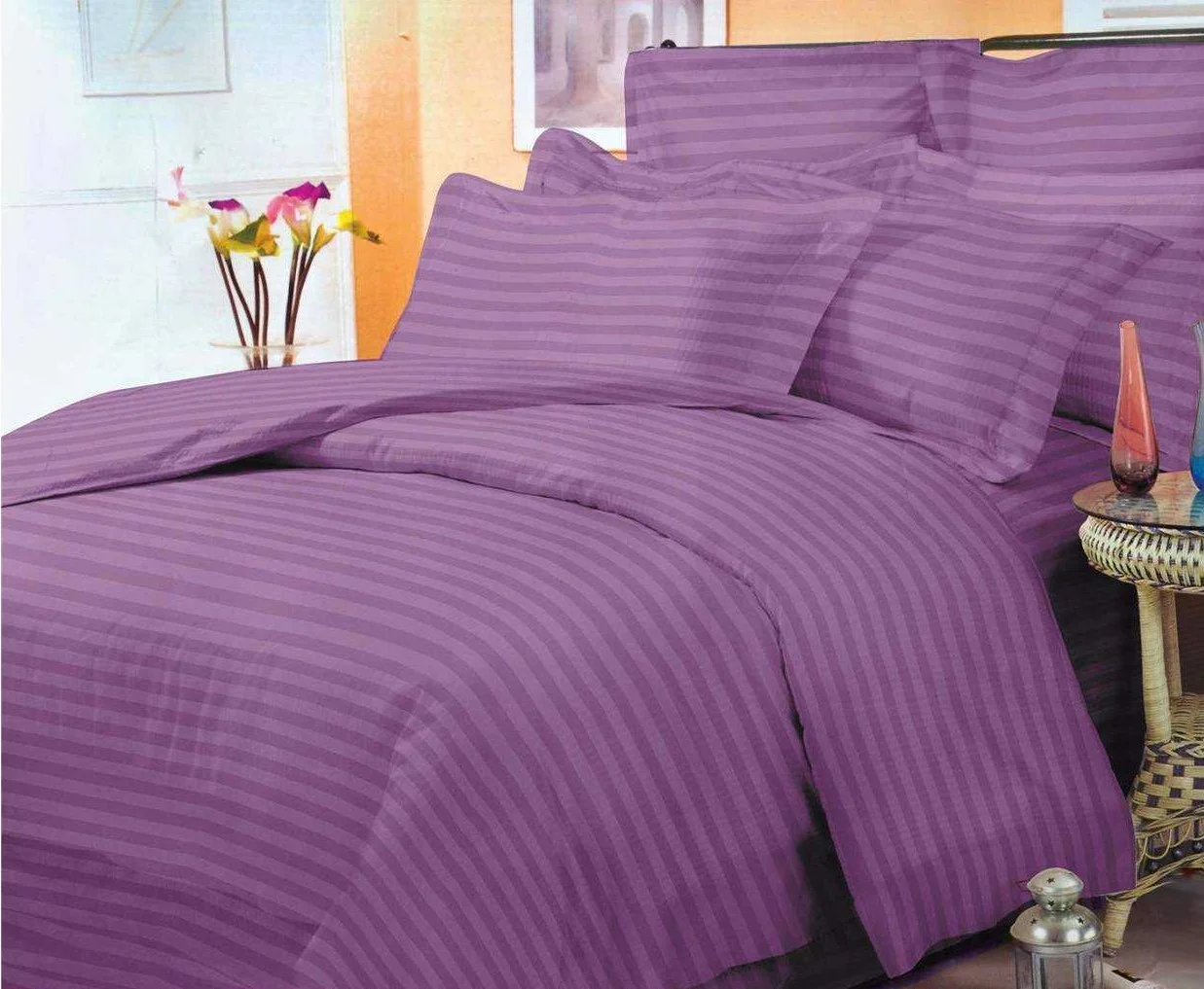 Φωτογραφία προϊόντος: MayHome Σετ Σεντόνια Βαμβακοσατέν Μονά (Π: 160cm x Μ: 240cm) – 2020419620 Μονόχρωμα Λιλά