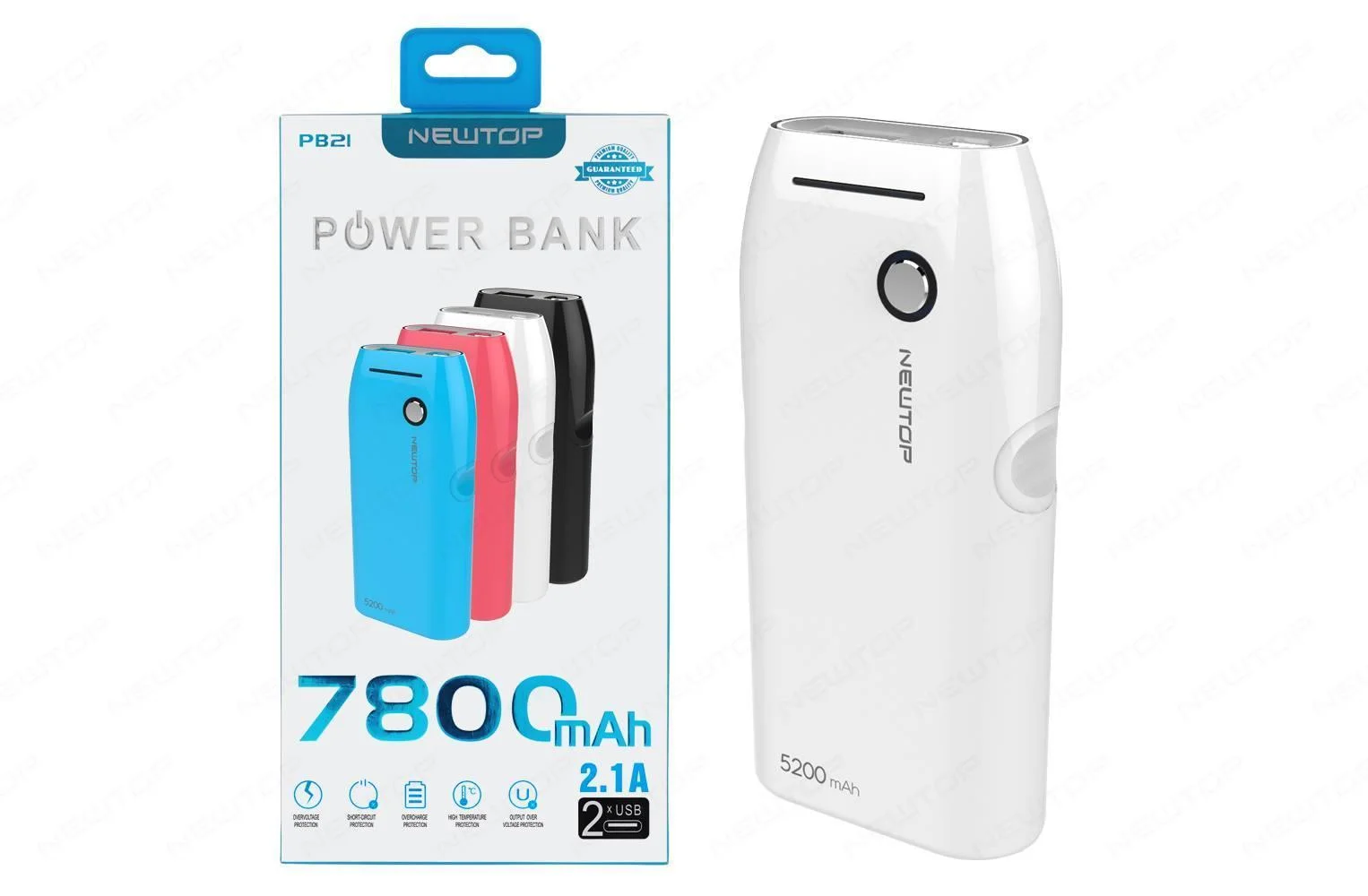 Φωτογραφία προϊόντος: NEWTOP Powerbank PB21 7800mAh ΛΕΥΚΟ