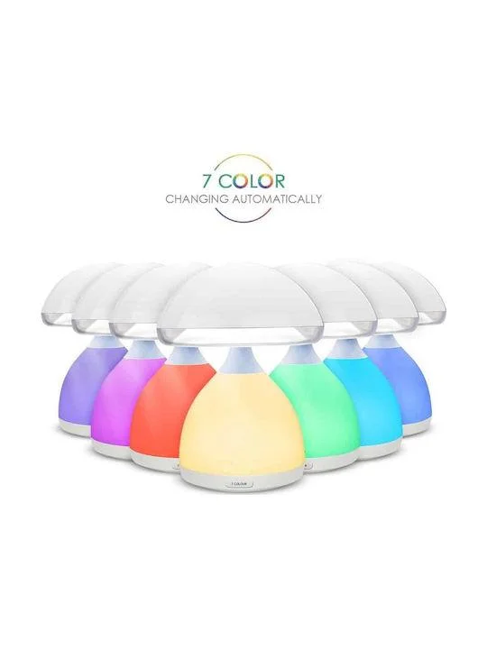 Φωτογραφία προϊόντος: OEM Mushroom Lamp Διακοσμητικό Φωτιστικό με Φωτισμό RGB Μανιτάρι LED Μπαταρίας σε Λευκό Χρώμα