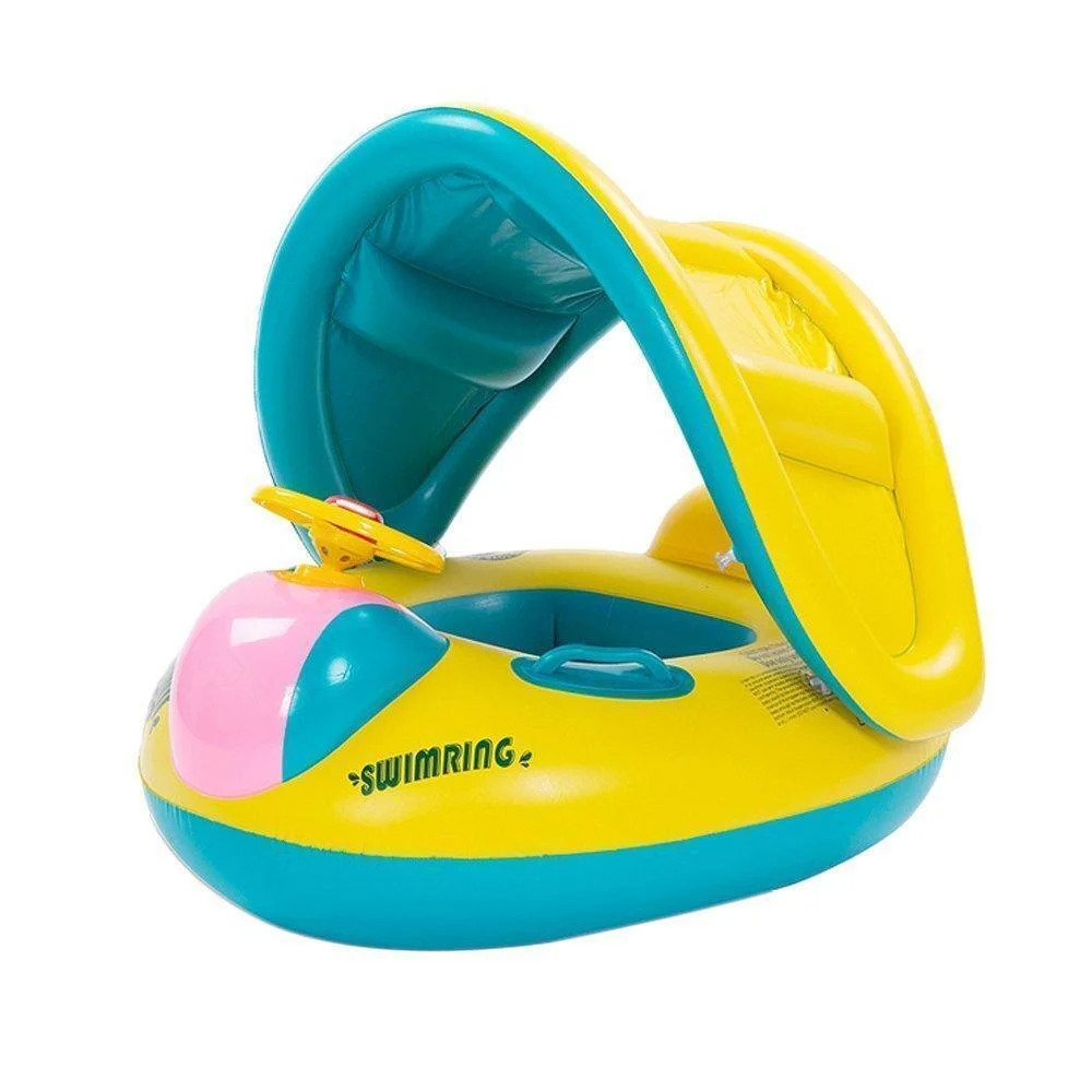 Φωτογραφία προϊόντος: OEM Βρεφικό Σωσίβιο Swimtrainer με Σκίαστρο για 1-3 Ετών Κίτρινο 034