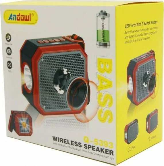 Φωτογραφία προϊόντος: Andowl Q-5393 Ηχείο Bluetooth με Ραδιόφωνο Κόκκινο